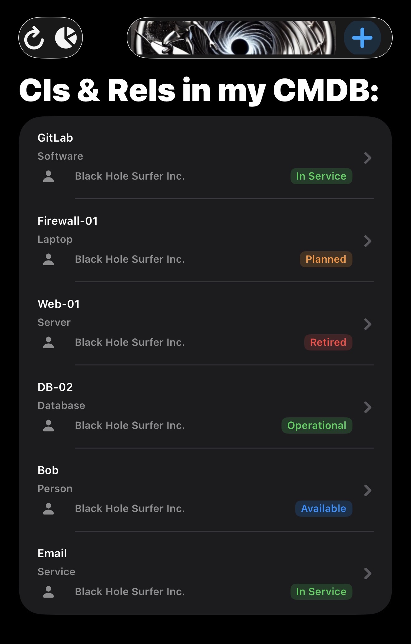 Interactive CMDB graph